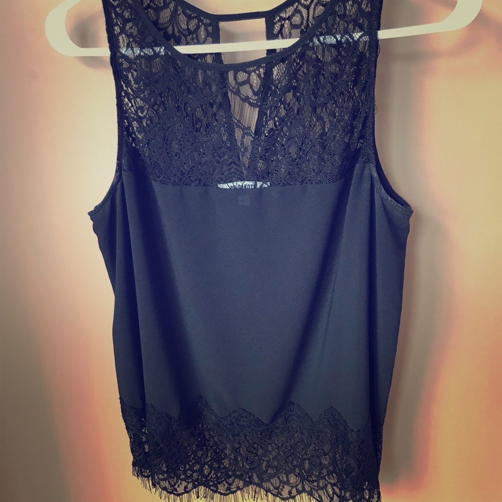 Black lace tank